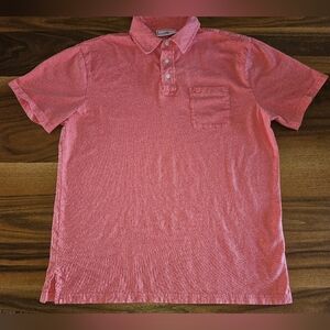 Southern Tide Salmon Pink Mens Performance Polo Golf Shirt  Large with Pocket